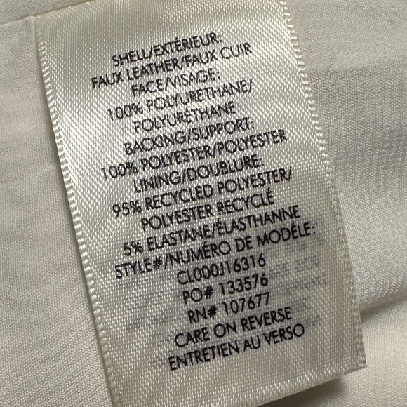 Alice + Olivia Maeve Vegan Leather Slip Skirt Sz 2 Off-White - slightly stained - Picture 8 of 16